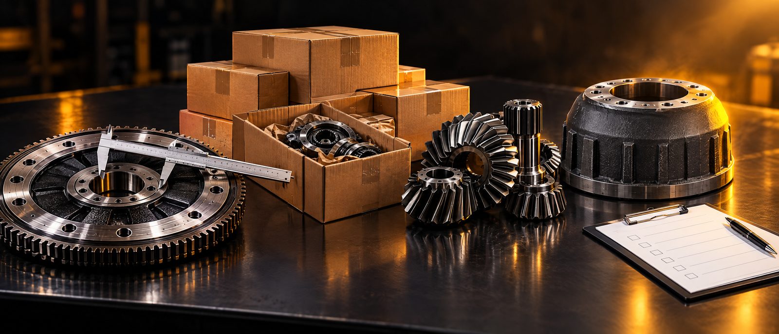 Quality check and packing of truck spare parts before dispatch